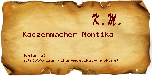 Kaczenmacher Montika névjegykártya